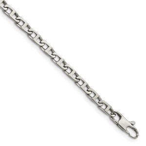 Stainless Steel Polished Oval Link 7.75-inch Bracelet