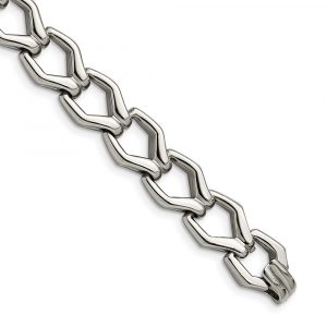 Stainless Steel Polished Fancy Link 8.5-inch Bracelet