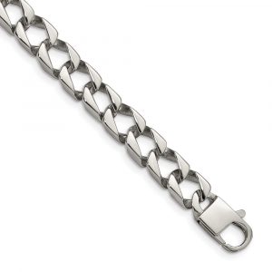 Stainless Steel Polished Square Link 8.5-inch Bracelet