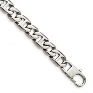 Stainless Steel Polished 8.25-inch Anchor Link Bracelet
