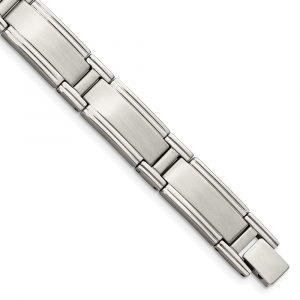 Stainless Steel Brushed and Polished 9.25-inch Bracelet