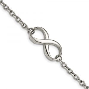 Stainless Steel Polished Infinity Symbol 7.5-inch Bracelet