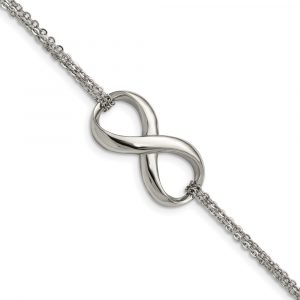 Stainless Steel Polished Infinity Symbol 7.5-inch Bracelet