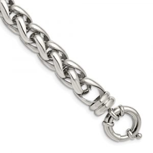 Stainless Steel Polished Fancy Link 8-inch Bracelet
