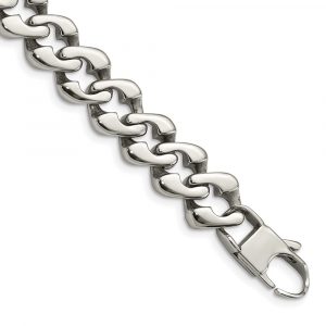 Stainless Steel Polished Fancy Link 8.5-inch Bracelet