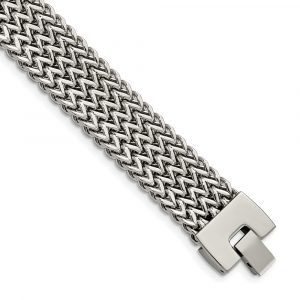 Stainless Steel Polished Woven 7.5-inch Bracelet