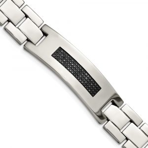 Stainless Steel Polished 1/2ct tw. Diamond 8.25-inch Bracelet