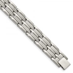 Stainless Steel Brushed and Polished 8.75-inch Bracelet