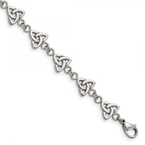 Stainless Steel Polished Trinity Knot 7-inch Bracelet