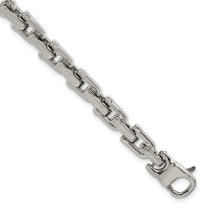 Stainless Steel Polished 8.5-inch Link Bracelet