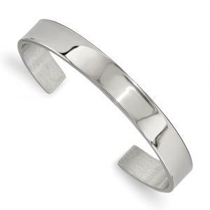 Stainless Steel Polished 9mm Cuff Bangle
