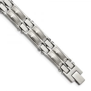 Stainless Steel Brushed and Polished 8.5-inch Bracelet