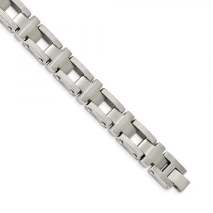 Stainless Steel Brushed and Polished Cross 8.5-inch Bracelet