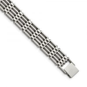 Stainless Steel Polished 8.5-inch Bracelet