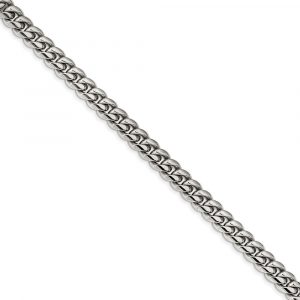 Stainless Steel Polished Curb Cha-inch 8.25-inch Bracelet