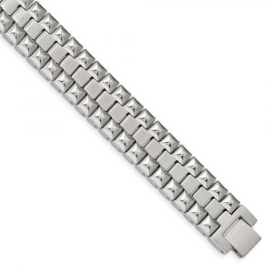 Stainless Steel Brushed and Polished 8.25-inch Heavy Link Bracelet