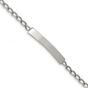 Stainless Steel Polished Curb Cha-inch 8.5-inch ID Bracelet