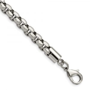 Stainless Steel Polished Fancy Rolo 8.75-inch Bracelet