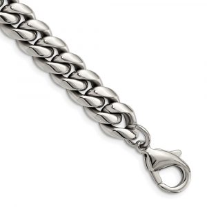 Stainless Steel Polished 8.5-inch Curb Chain Bracelet