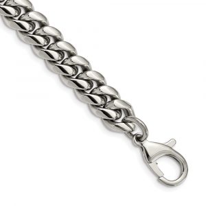 Stainless Steel Polished 8.5-inch Curb Cha-inch Bracelet