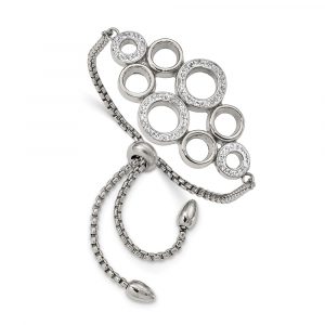 Stainless Steel Polished w/Preciosa Crystal Adjustable Bracelet