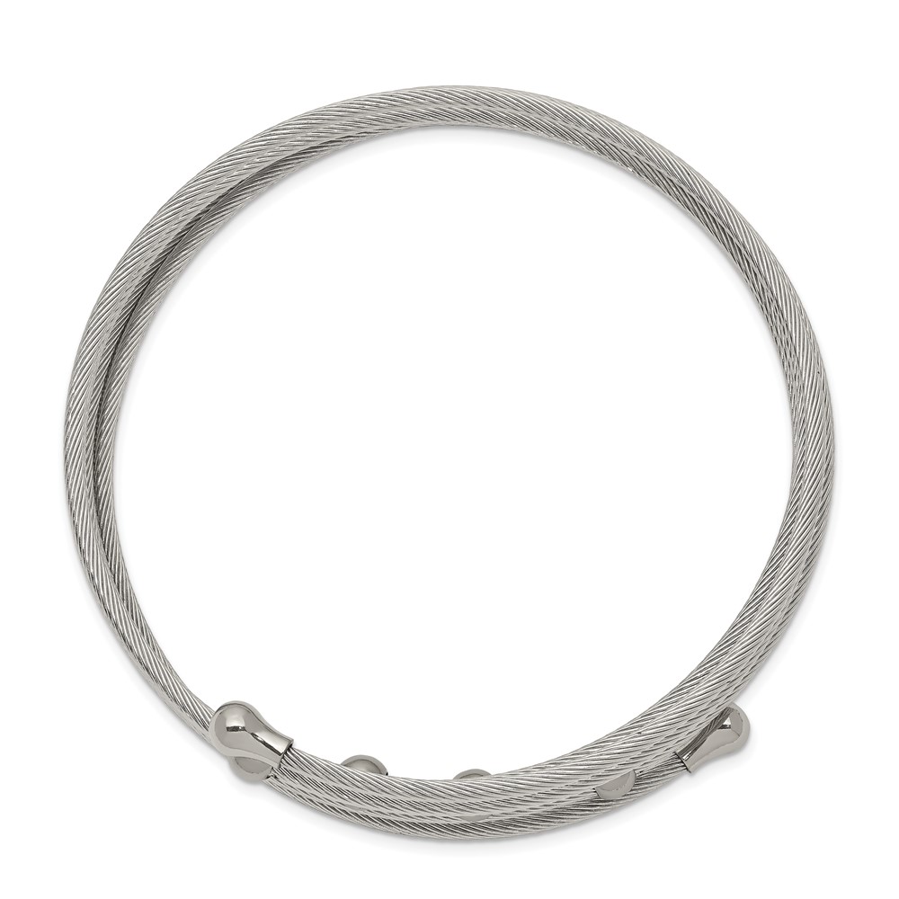 Stainless Steel Polished Flexible Coil Bangle - Image 2