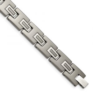 Titanium Brushed and Polished 8.75-inch Bracelet