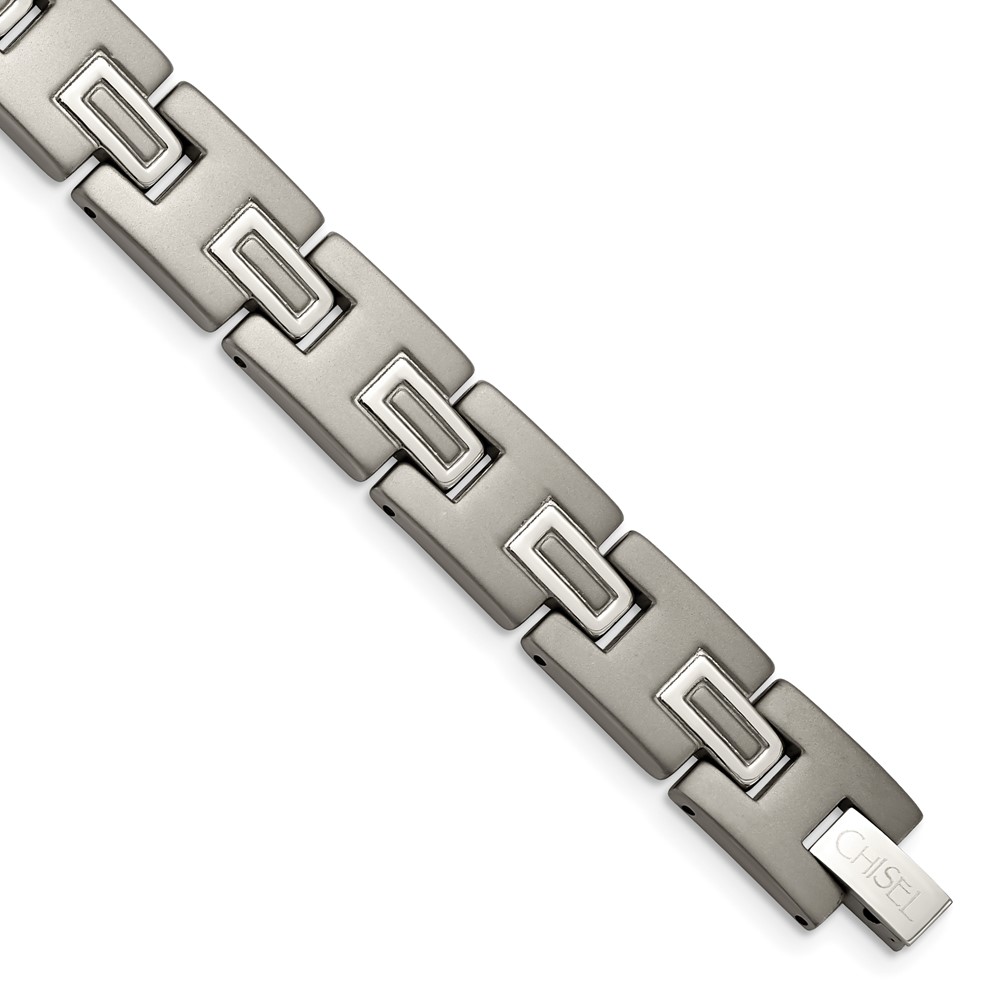 Titanium Brushed and Polished 8.75-inch Bracelet