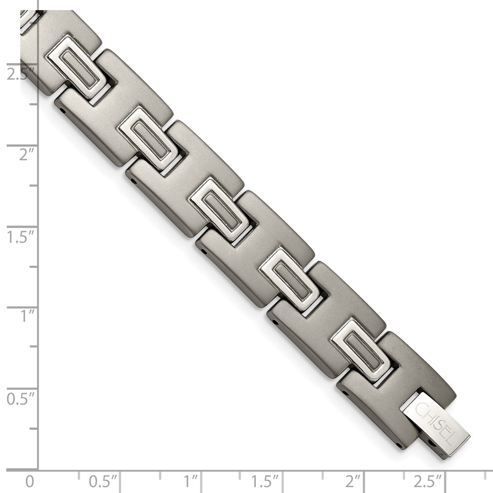 Titanium Brushed and Polished 8.75-inch Bracelet - Image 5
