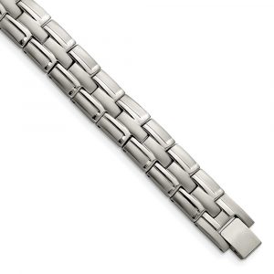 Titanium Brushed and Polished 8.5-inch Link Bracelet