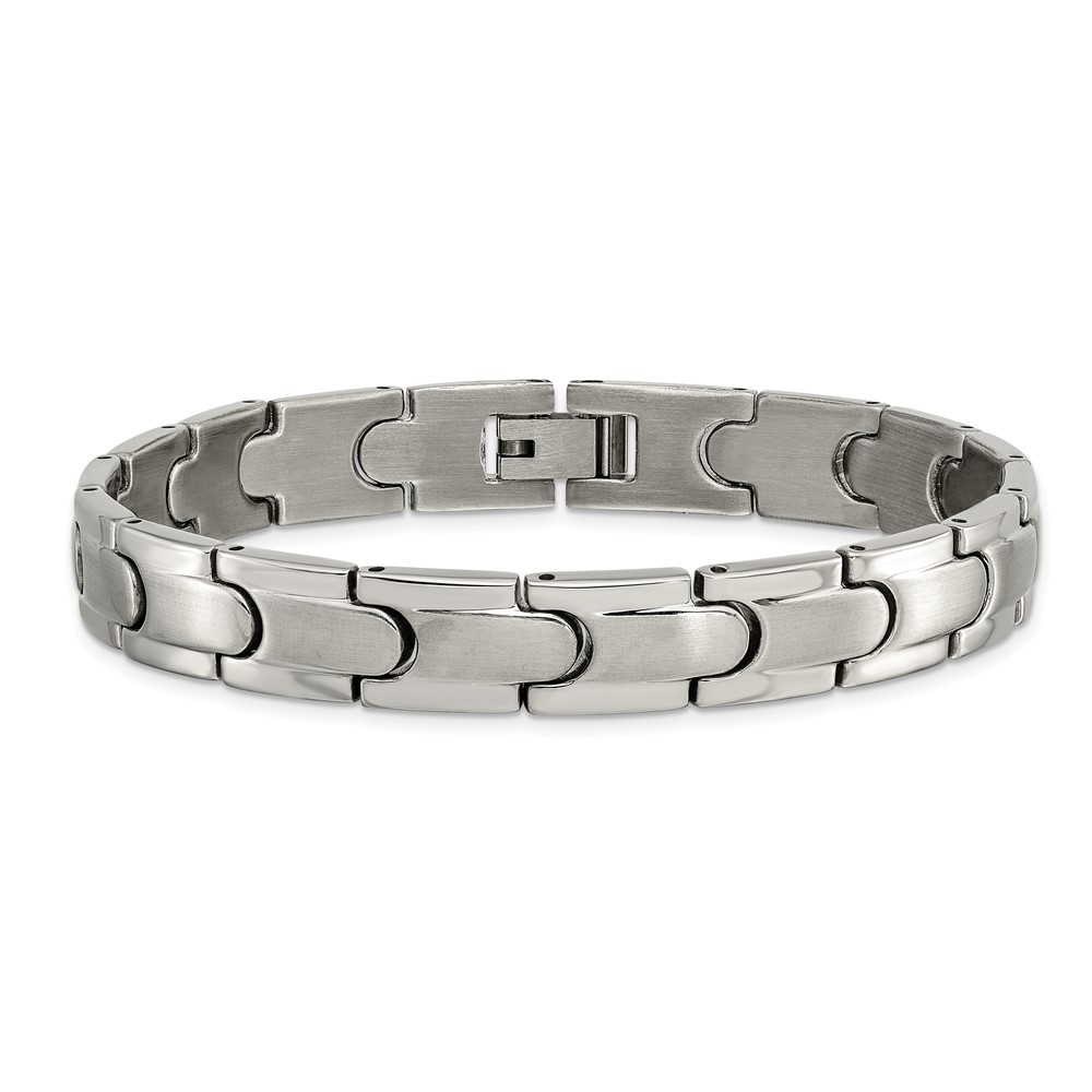 Titanium Brushed and Polished 8.5-inch Link Bracelet - Image 3