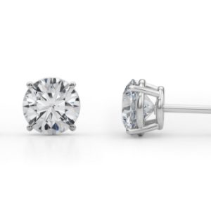 1 CTTW 14K 4-Prong Lab-Grown Diamond Basket Studs