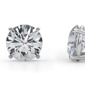 4 CTTW 14K 4-Prong Lab-Grown Diamond Basket Studs