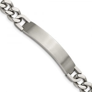 Stainless Steel Brushed and Polished 8.5-inch w/.5-inch ext. ID Bracelet