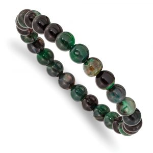 Beaded Stretch Aquatic Agate Bracelet