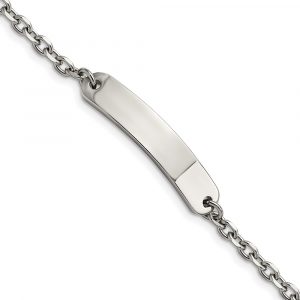 Stainless Steel Polished Cable Cha-inch 6.75-inch ID Bracelet