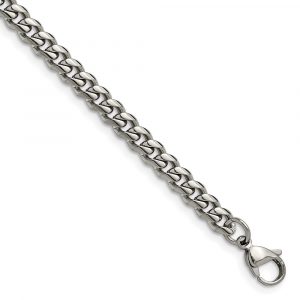 Stainless Steel Polished 6mm 8.25-inch Curb Bracelet