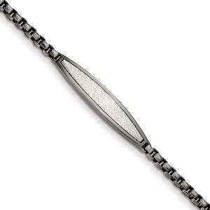 Stainless Steel Antiqued White Bronze Plated Scratch Finish  8.5-inch Bracelet