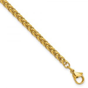 Stainless Steel Polished Yellow IP 8.5-inch Spiga 4mm Cha-inch Bracelet