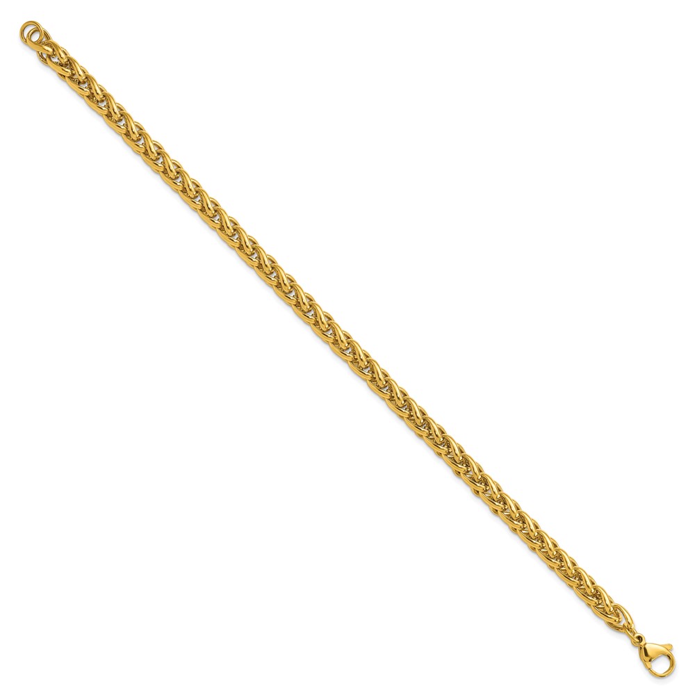 Stainless Steel Polished Yellow IP 8.5-inch Spiga 6mm Cha-inch Bracelet - Image 2