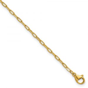 Stainless Steel Polished Yellow IP Paperclip Link 7.25-inch Cha-inch Bracelet