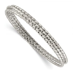 Stainless Steel Polished 2.00mm Twisted Bangle