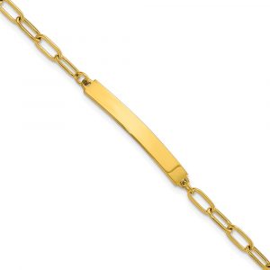 Stainless Steel Polished Yellow IP-plated 6.5-inch w/1.25-inch ext ID Bracelet