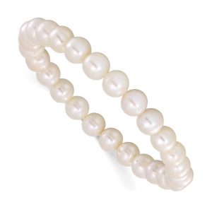 8-9mm White Round Freshwater Cultured Pearl Stretch Bracelet