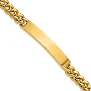 Stainless Steel Polished Yellow IP Plated 8mm 8.5-inch ID Bracelet