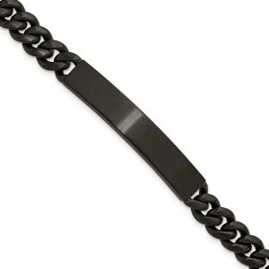 Stainless Steel Brushed Black IP Plated 8mm 8.5-inch ID Bracelet