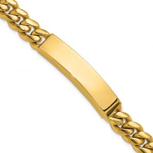 Stainless Steel Polished 10mm Yellow IP Plated 8.5-inch ID Bracelet