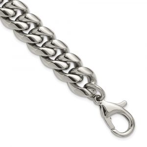 Stainless Steel Polished 14mm 8.5-inch Curb Link Bracelet