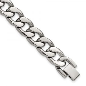 Stainless Steel Polished 8-inch Curb Link Bracelet