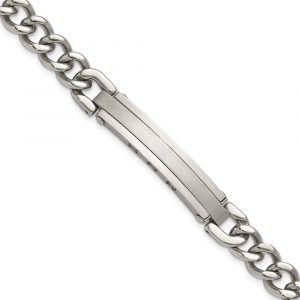 Stainless Steel Brushed and Polished 8-inch ID Bracelet